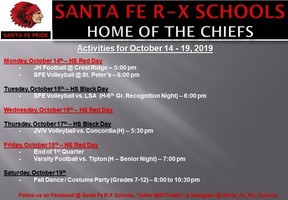Activities October 14 - 19, 2019